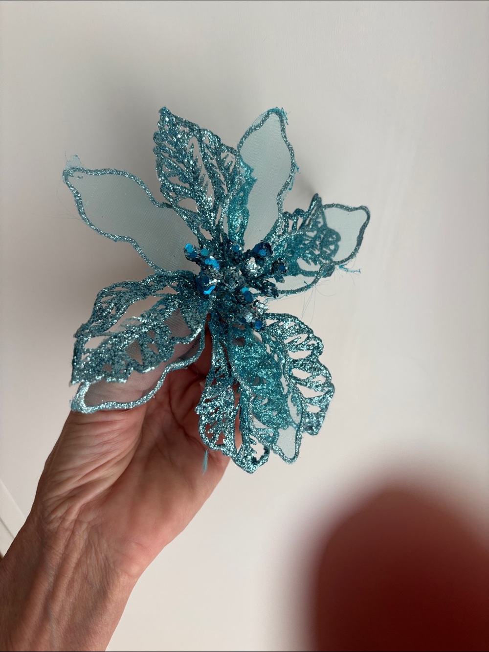 Sparkling Teal Floral Hair Clip - Women's Accessories